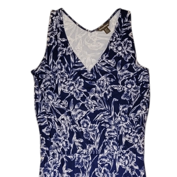 Tommy Bahama Mar-A-Sketch Maxi Dress Tropical Floral Viscose Blue White Sz Small - Picture 4 of 13